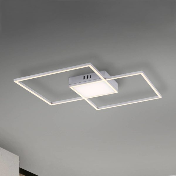 JUST LIGHT. Plafonnier LED Asmin, CCT, acier, 60×60 cm JUST LIGHT.