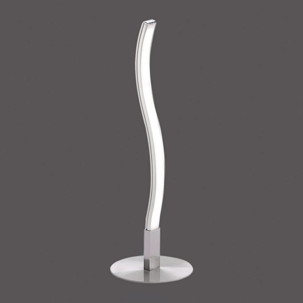 JUST LIGHT. Lampe de table LED Wave 3 000 K 30 cm acier JUST LIGHT.