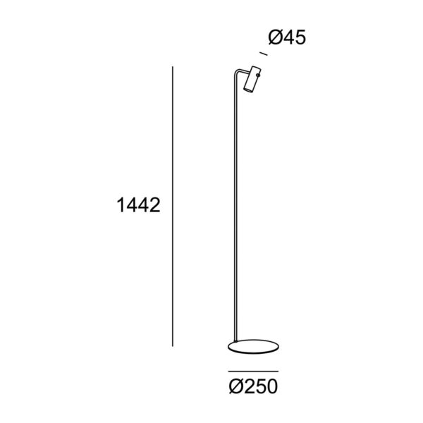 LEDS-C4 Nude Single Curved lampadaire doré/noir LEDS-C4