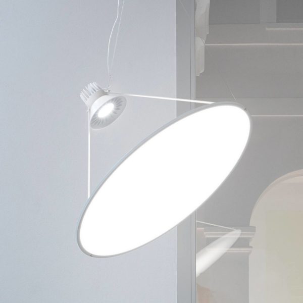 Luceplan Amisol suspension LED Ø 75cm blanc opale Luceplan
