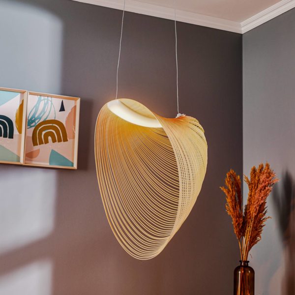 Luceplan Illan LED lampe à suspension en bois à intensité variable Ø 60 cm Luceplan