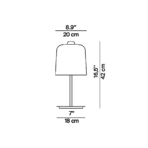 Luceplan Zile lampe à poser brique, H42 cm Luceplan