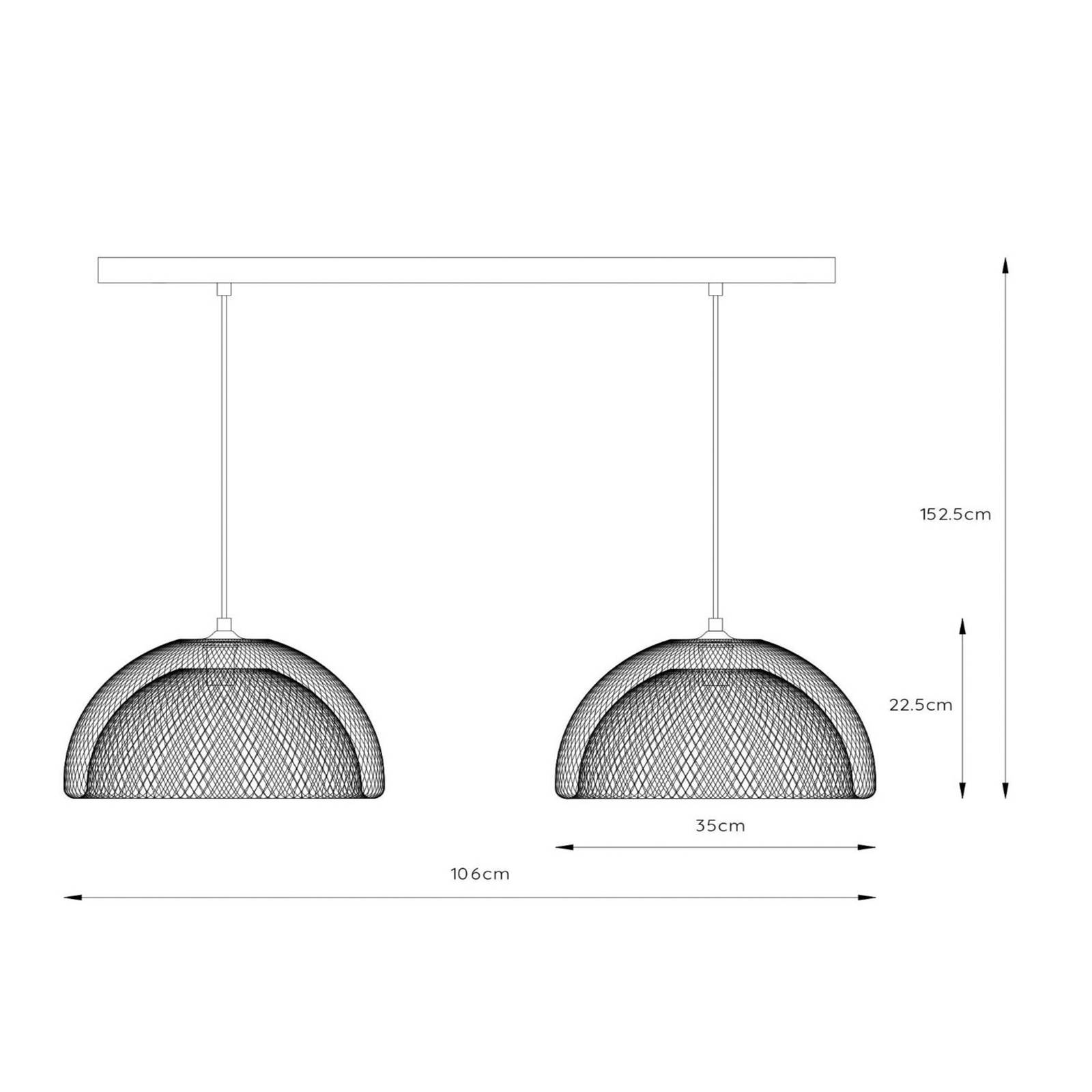 Lucide Suspension Mesh à deux lampes