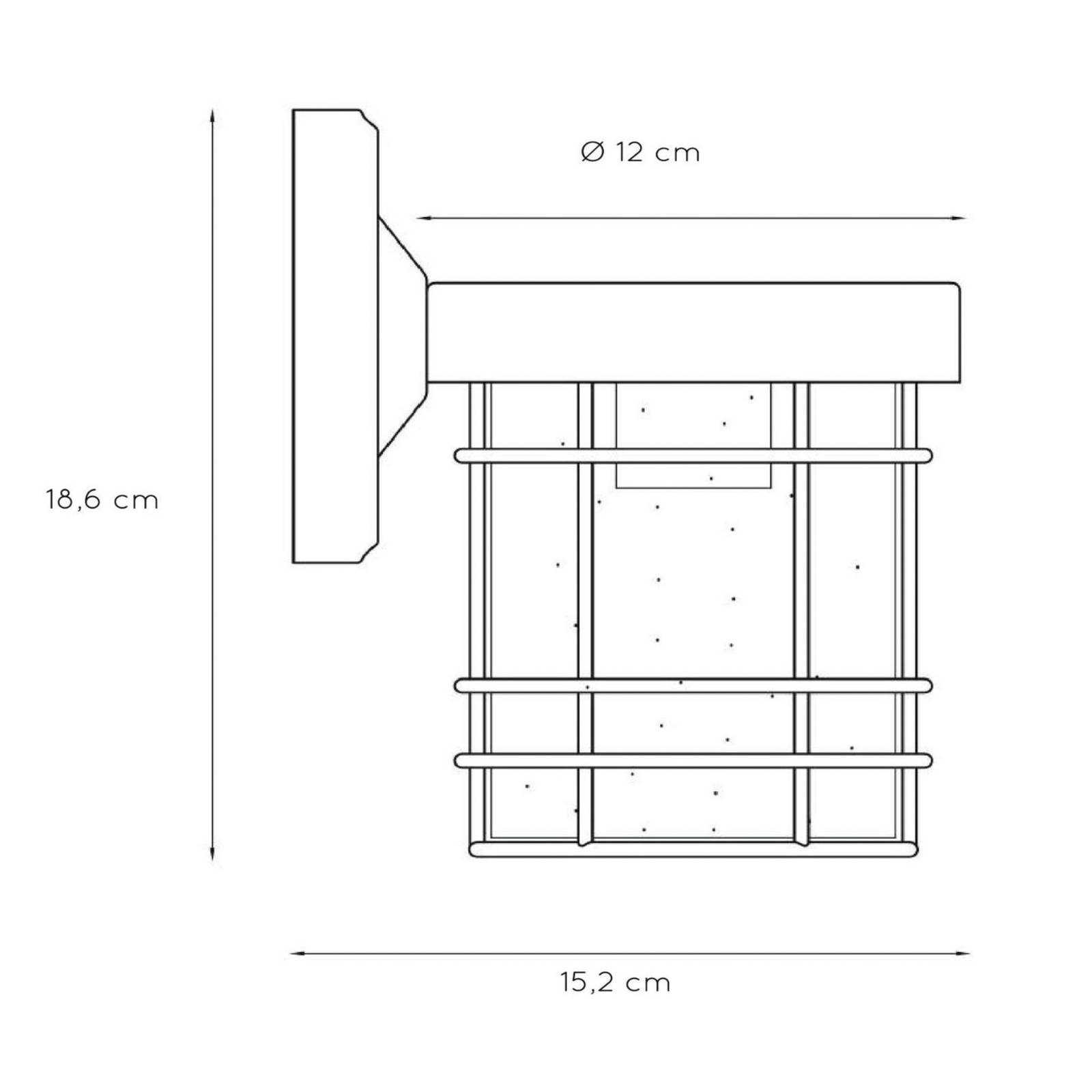 Lucide Applique d'extérieur Keppel en métal et verre Lucide