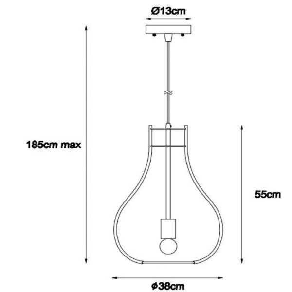 Lucide Suspension Bodo, bois clair Lucide