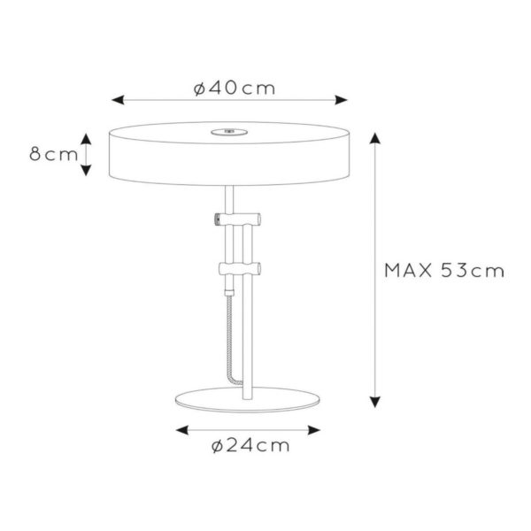 Lucide Lampe à poser Giada avec abat-jour plat en doré Lucide