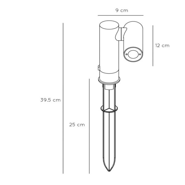 Lucide Potelet LED Tatum avec spot pivotant