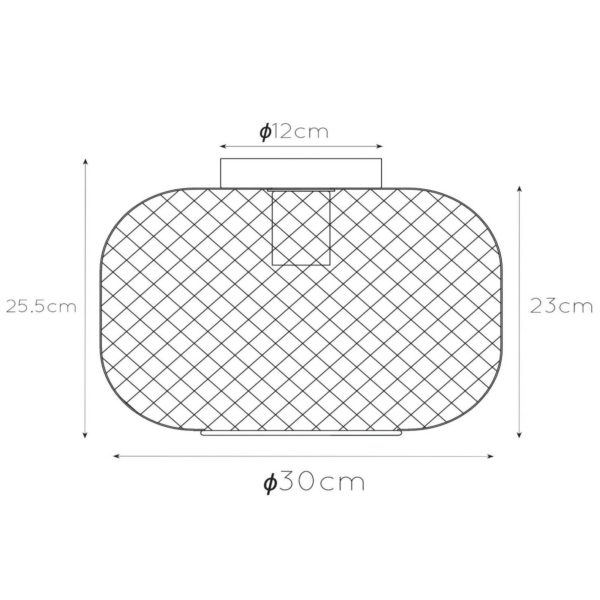 Lucide Plafonnier Mesh, rond, Ø 30 cm, noir Lucide
