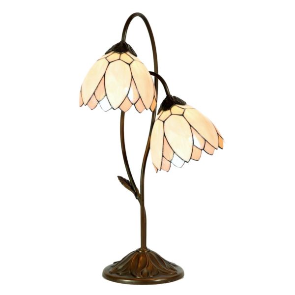 Clayre&Eef Lampe à poser Liliana à 2 lampes style Tiffany Clayre&Eef