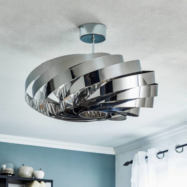 Domiluce Plafonnier Vento chromium-nickel Ø 60cm Domiluce