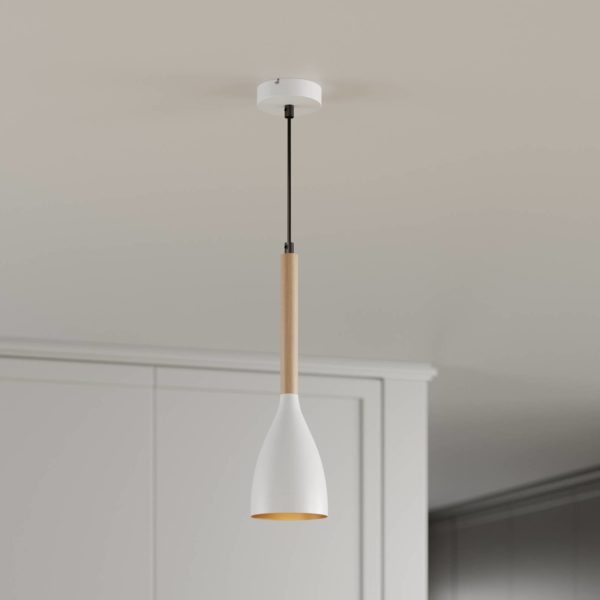Luminex Suspension Muza à 1 lampe, blanche/dorée Luminex