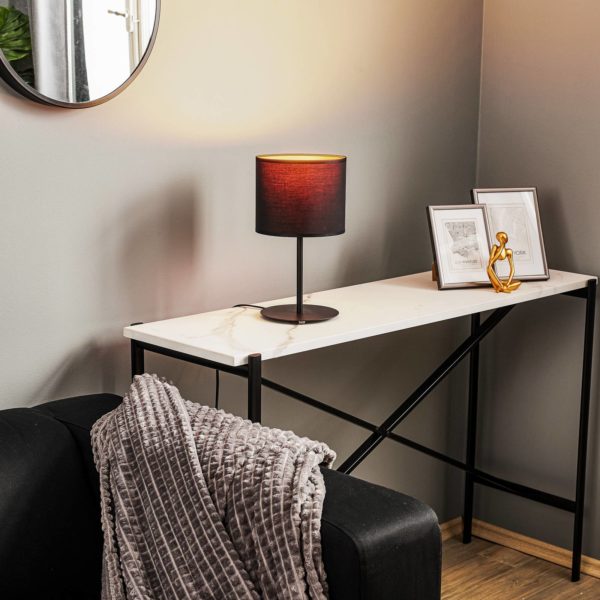 Luminex Lampe à poser Soho cylindrique 34 cm noire/dorée Luminex
