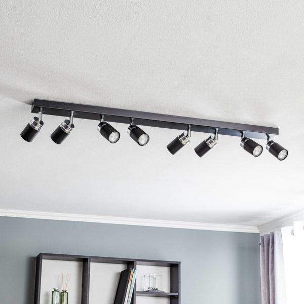 Luminex Plafonnier avec spots Rondo noir/chromé