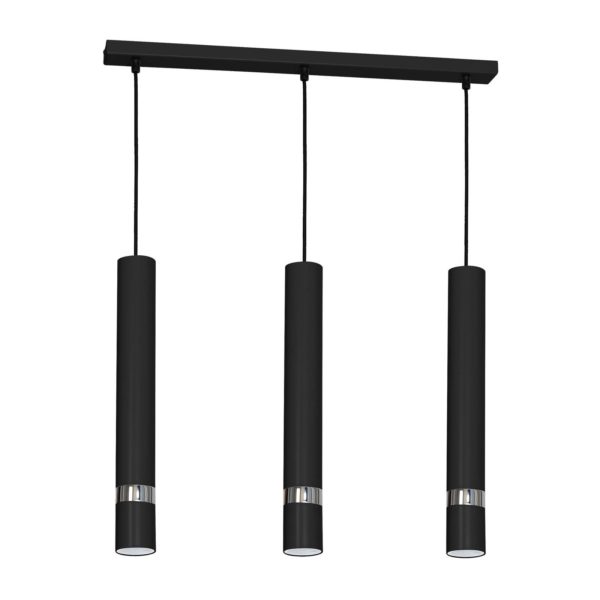Luminex Suspension Rondo noire/chromée 3 lampes