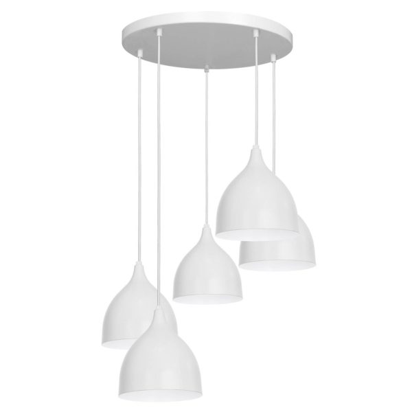 Luminex Suspension Nanu à cinq lampes ronde gris clair Luminex