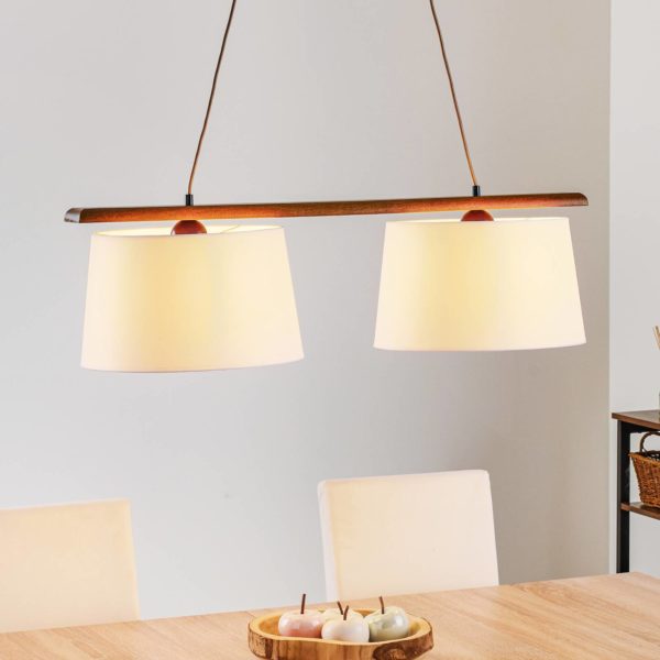 Lamkur Suspension Sweden à 2 lampes, chêne rustique Lamkur