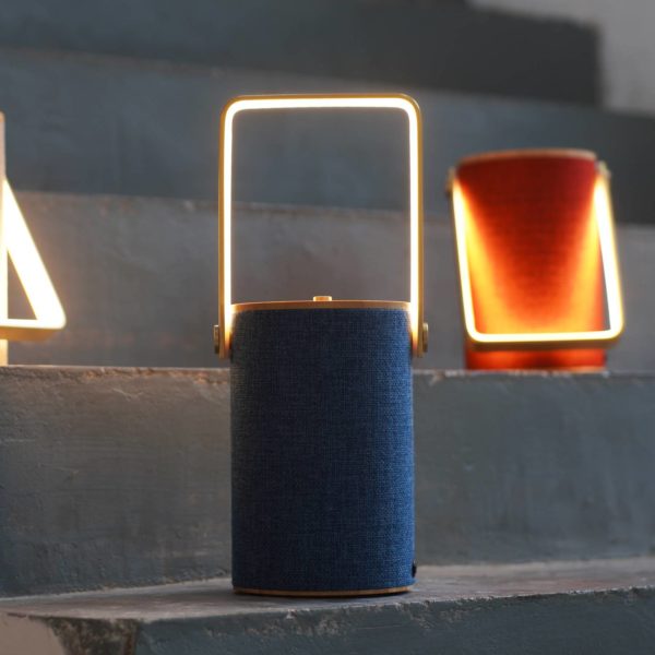 LOOM DESIGN Silo 1 lampes, BT haut-parleur, bleu LOOM DESIGN