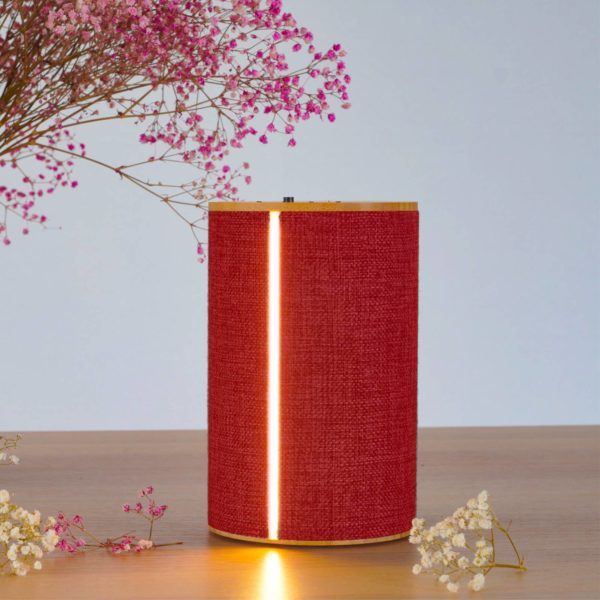 LOOM DESIGN Silo 2 lampes, BT haut-parleur, rouge LOOM DESIGN