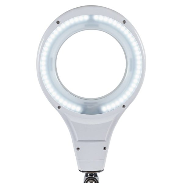 Lampe à loupe LED MAULmakro, socle, blanc Maul