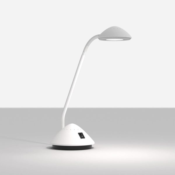 Lampe à poser LED MAULarc à bras flexible, blanche Maul