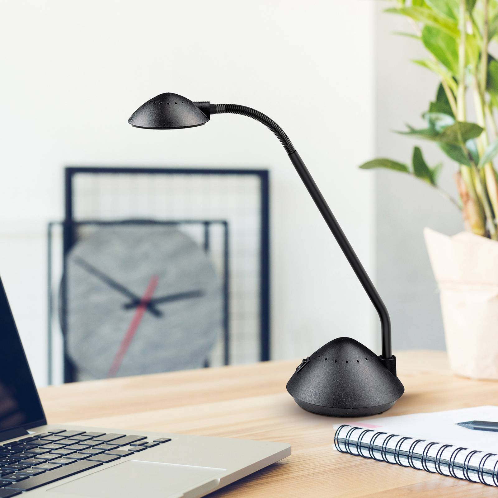 Lampe à poser LED MAULarc à bras flexible