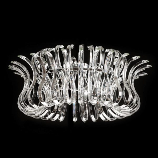 Metallux Plafonnier Wave en verre, diamètre 65 cm Metallux