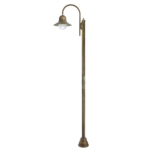 Moretti Luce lampadaire d’extérieur Felizia de 270 cm de haut en laiton antique Moretti Luce