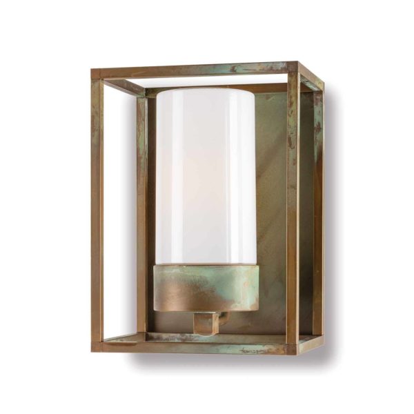 Moretti Luce Applique d’ext. Cubic³ 3366 laiton ancien/opale Moretti Luce