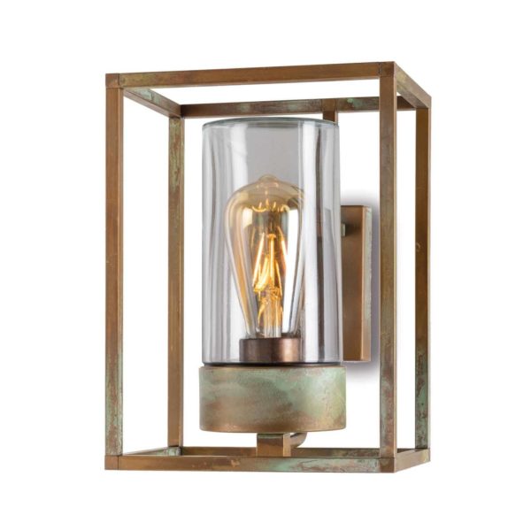 Moretti Luce Applique d'ext. Cubic³ 3363 laiton ancien/transp. Moretti Luce