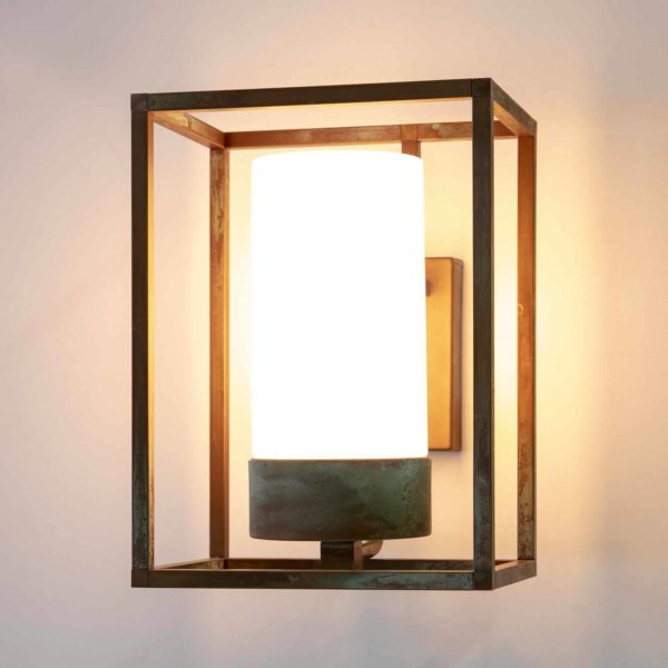 Moretti Luce Applique d’ext. Cubic³ 3363 laiton ancien/opale Moretti Luce