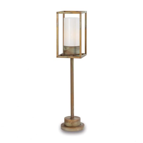 Moretti Luce Borne lumineuse Cubic³ 3370 laiton ancien/opale Moretti Luce