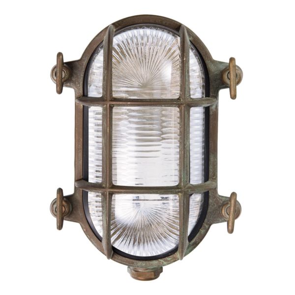 Moretti Luce Applique d'extérieur Tortuga ovale 17cm laiton ant Moretti Luce