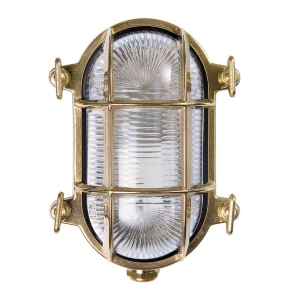 Moretti Luce Applique d'extérieur Tortuga ovale 17cm laiton nat Moretti Luce