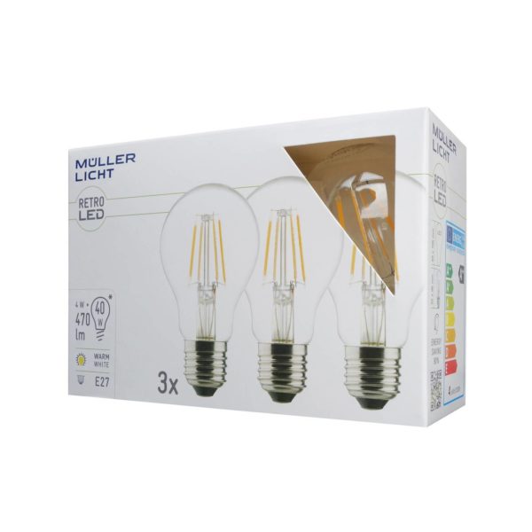 Müller-Licht Ampoule LED E27 4 W 2 700 K filament, par 3, 470lm Müller-Licht