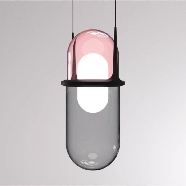 Molto Luce Pille suspension LED rose/grise Molto Luce