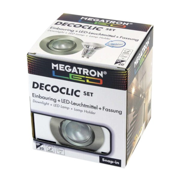 MEGATRON Spot encastré LED Decoclic lot GU10 4,5 W, fer Megatron