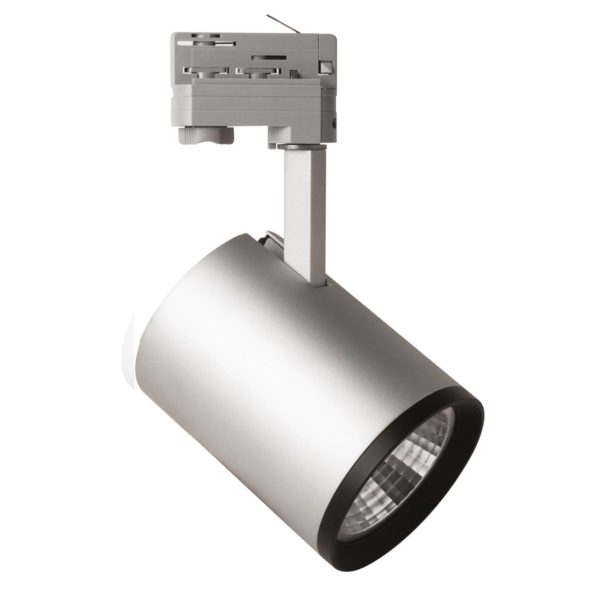 Megaman Spot LED Marco pour rail triphasé argenté 4 000 K Megaman