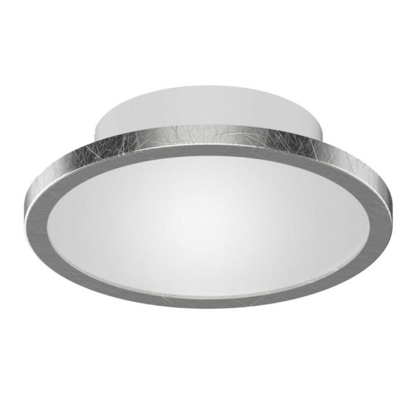 LIGHTME Plafonnier LED Aqua Ø14,7cm feuille d’argent LightMe