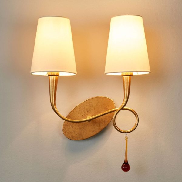 Mantra Iluminación Applique dorée Paola à 2 lampes Mantra Iluminación