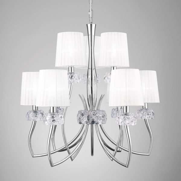 Mantra Iluminación Élégant lustre textile Lara à 9 lampes Mantra Iluminación