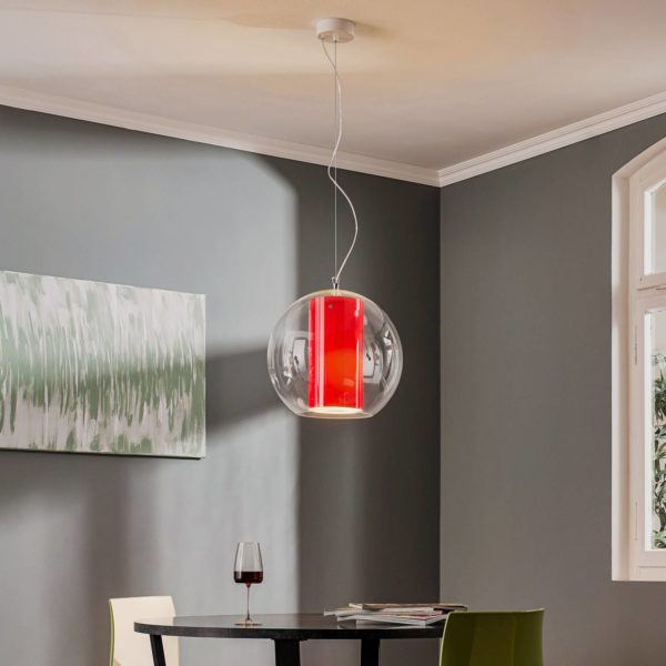 Modo Luce Bolla suspension plastique rouge Ø 40 cm Modo Luce