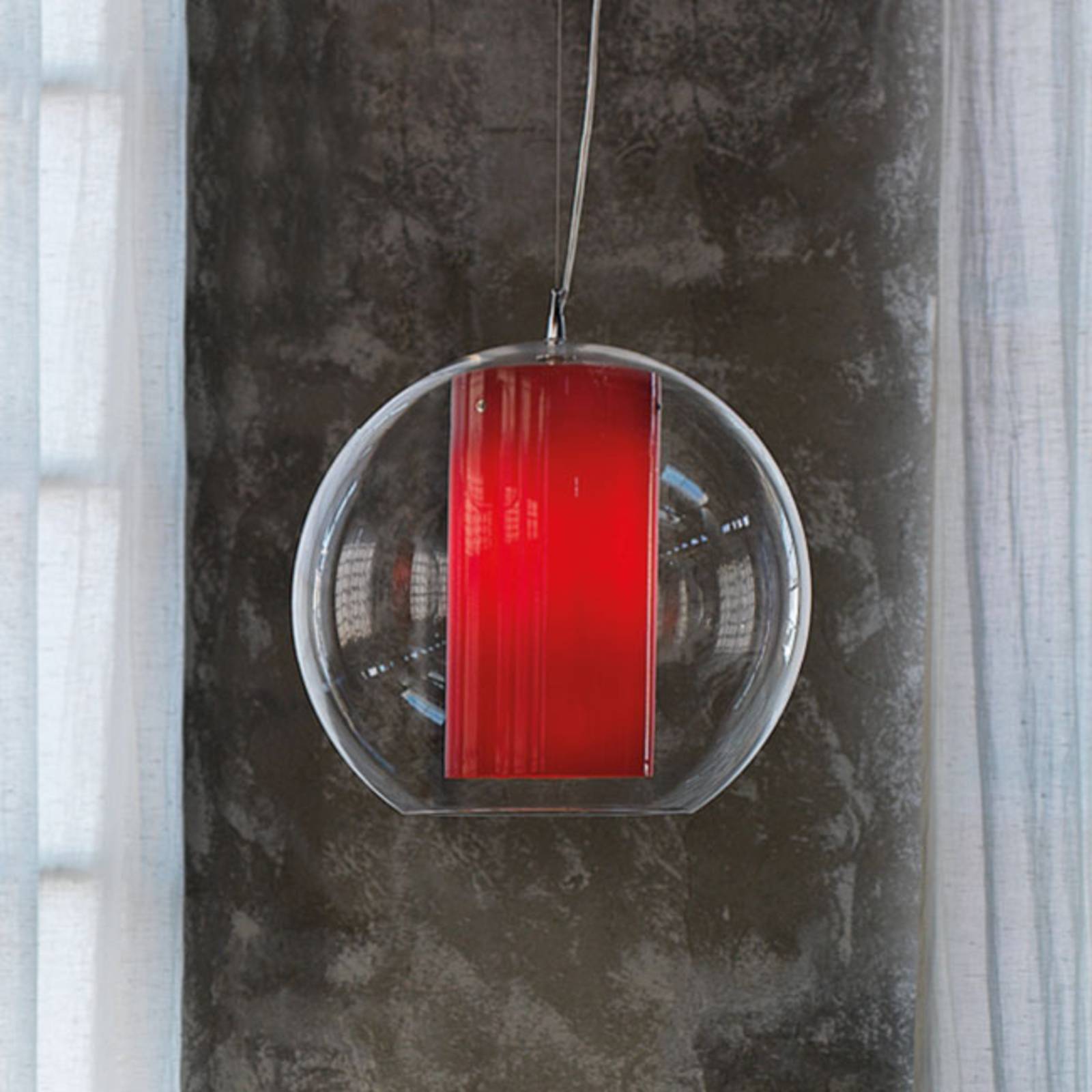 Modo Luce Bolla suspension plastique rouge Ø 50 cm Modo Luce