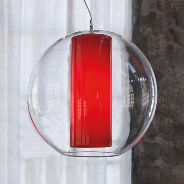 Modo Luce Bolla suspension plastique rouge Ø 60 cm Modo Luce