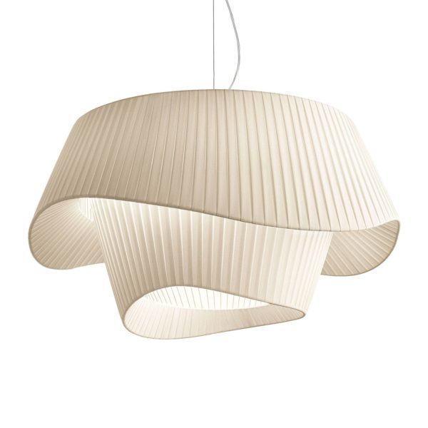 Modo Luce Cocó suspension en tissu Ø 80 cm beige Modo Luce