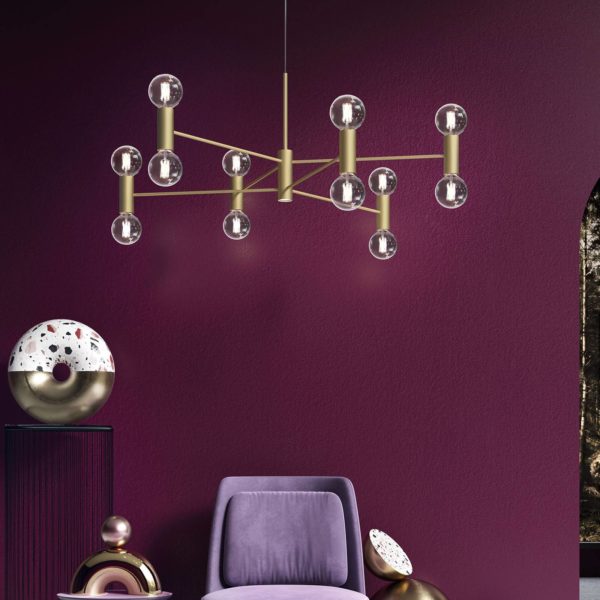Modo Luce Chandelier suspension 13l 107 cm dorée Modo Luce