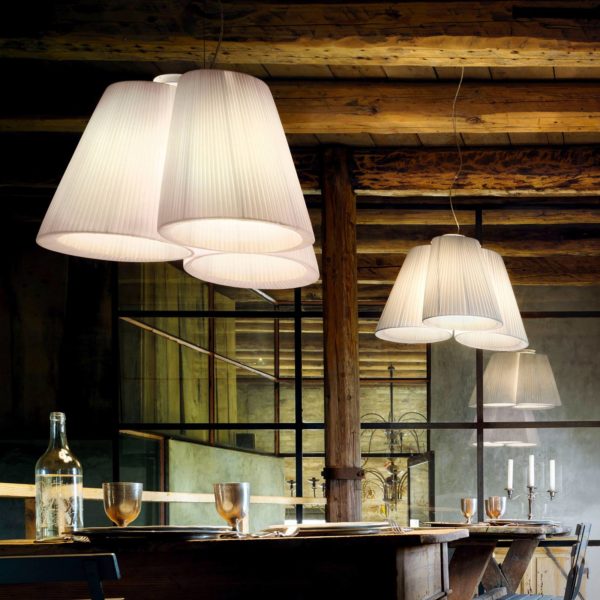 Modo Luce Florinda suspension 3l plissé blanche Modo Luce