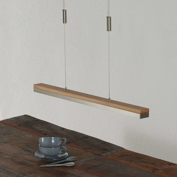 Quitani Suspension LED Elna, longueur 78 cm, nickel quitani