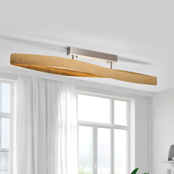 quitani Élégant plafonnier LED avec feuilles métalliques quitani