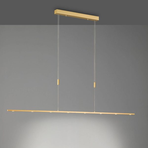 Quitani Suspension LED Tolu, longueur 179 cm, laiton quitani