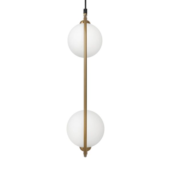 Maytoni Ring suspension à 2 lampes laiton/blanc Maytoni